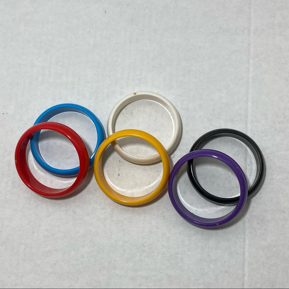 Plastic colorful bangles bundle | 6